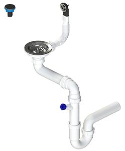 Laveo Sifon Space Saving pro granitové dřezy s 1 komorou - OKS_223A, nerez