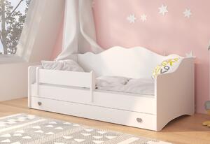 Dětská postel EMKA C + matrace, 80x160, bílá/růžová