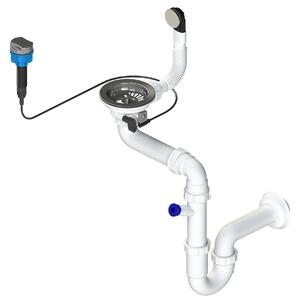 Laveo Sifon Space Saving pro granitové dřezy s 1 komorou - OKS_123T, nerez