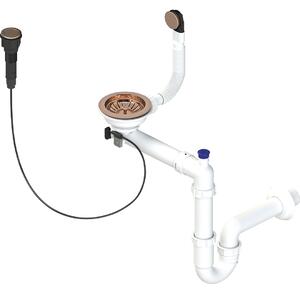 Laveo Sifon Space Saving pro granitové dřezy s 1 komorou - OKS_R63T, růžové zlato lesk