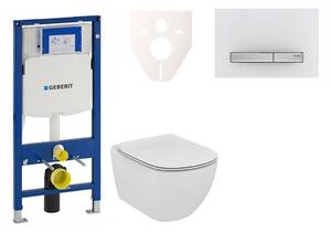 Cenově zvýhodněný závěsný WC set Geberit do lehkých stěn / předstěnová montáž+ WC Ideal Standard Tesi 111.300.00.5NF8