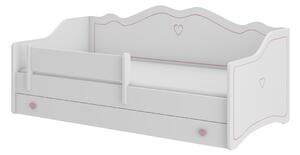 Dětská postel EMKA B + matrace, 80x160, bílá/růžová