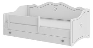 Dětská postel EMKA A + matrace, 80x160, bílá/šedá