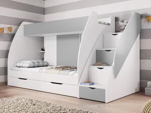 Patrová postel 80 cm Mareus (šedá) (s roštem). 1014003