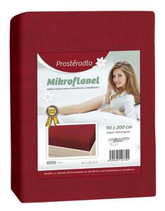 BELLATEX Prostěradlo Mikroflanel Červená 90x200 cm