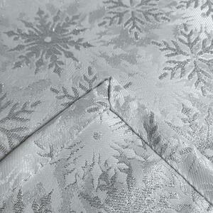 Vánoční běhoun na stůl se stříbrnými sněhovými vločkami Stříbrná 40x140 cm