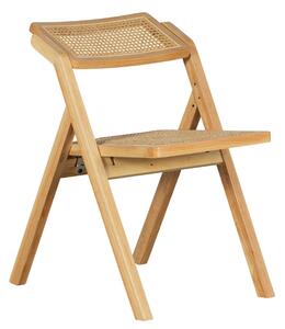 Hoorns Dřevěná zahradní židle Kaden s ratanovým výpletem