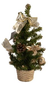 Ozdobený vánoční stromeček 25 cm, barva zlatá
