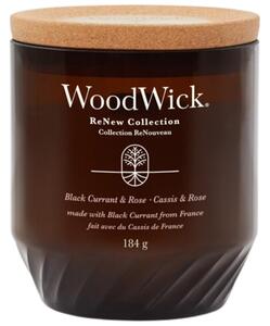 Střední vonná svíčka WoodWick ReNew, Black Currant & Rose