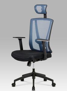 Autronic - Kancelářská židle, černá MESH+modrá síťovina, plastový kříž, synchronní mechanis - KA-H110 BLUE