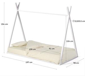 Bílá buková dětská postel Kave Home Maralis 90 x 190 cm
