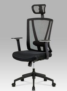 Autronic - Kancelářská židle, černá MESH+síťovina, plastový kříž, synchronní mechanismus - KA-H110 BK
