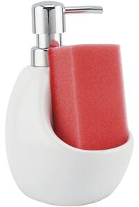 Kuchinox Dávkovač mýdla MINI s přihrádkou - AMP_005M, bílá/chrom