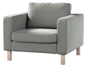 Potah na křeslo IKEA Karlstad, krátký barva šedá látka lesklé, sametová
