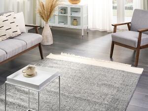 Vlněný koberec 140 x 200 cm šedý/krémově bílý TATLISU