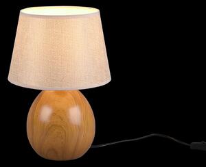 Trio R50631035 stolní svítidlo Luxor 1x60W | E14 - kabelový spínač, dřevo, krémová