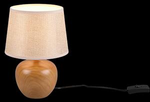 Trio R50621035 stolní svítidlo Luxor 1x40W | E14 - kabelový spínač, dřevo, krémová