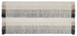 Vlněný koberec 80 x 150 cm hnědý/černý/krémově bílý EMIRLER