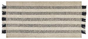 Vlněný koberec 80 x 150 cm černý/krémově bílý TACETTIN