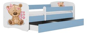 Kocot kids Dětská postel Babydreams méďa s kytičkami modrá