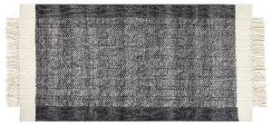 Vlněný koberec 80 x 150 cm černý/krémově bílý ATLANTI