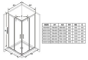 Ravak Blix Slim Sprchový kout 1/2 100 cm, černá/čiré sklo BLSRV2K-100BT X1XMA0300Z1