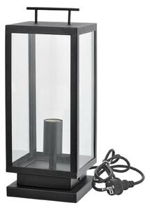 ACA Lighting černá stolní/stojací lampa CELIA 1XE27 IP44 s kabelem do zásuvky čiré sklo CELIA1FPLBK