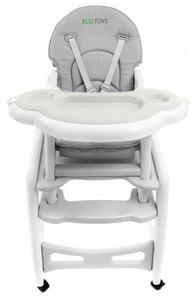 Dětská jídelní židlička EcoToys 3v1 DESTI šedá