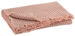 Růžový bavlněný vaflový pléd Waffle - 130*170 cm - J-Line by Jolipa