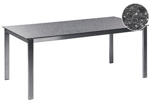 Zahradní jídelní stůl COSOLETO 180 cm 90 cm Sklo Černá