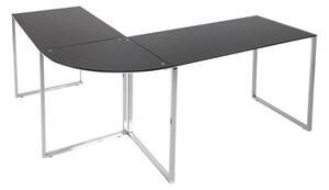 Rohový psací stůl - Big Deal, černý/chrom