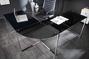 Rohový psací stůl - Big Deal, černý/chrom