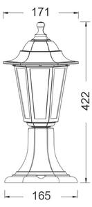 ACA Lighting venkovní 6S plastová stojací lampa rezavá 41CM E27 IP44 PLGQ3R