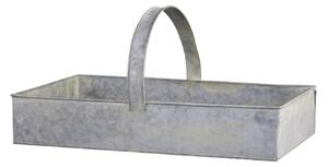 Dekorační plechový zinkový antik box podnos s rukojetí - 54*32*10 cm - Chic Antique