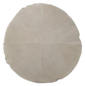 Šedý kožený kulatý polštář Tasse - Ø 45*8 cm - J-Line by Jolipa