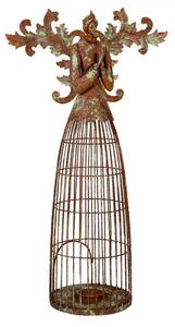 Rezavo-zelený dekorační svícen anděl Aniel Brocante - 29*17*58 cm - Clayre & Eef