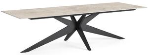 Jati Kebon Jídelní stůl Yate, Jati Kebon, obdélníkový 280x100x73,2 cm, rám hliník barva charcoal mat, deska keramika 12mm dekor Paladium Grey