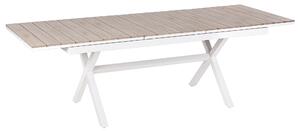 Rozkládací zahradní jídelní stůl FANES 184/242 cm 90 cm Kov Bílá