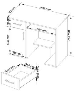 Designový psací stůl JANČA90, bílý