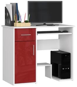 Designový psací stůl JANČA90, bílý / červený lesk
