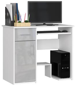 Designový psací stůl JANČA90, bílý / šedý lesk