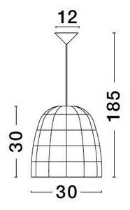 Nova Luce Závěsné svítidlo MARLO přírodní ratan, 30cm, E27 1x12W