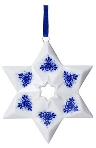 Heinen Delfts Blauw Porcelánová ozdoba Christmas Star - Bloom HDB109
