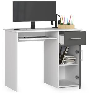 Moderní psací stůl MELANIA90, bílý / šedý