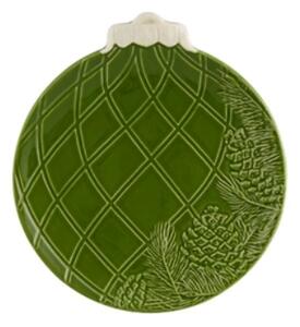 Bordallo Pinheiro Servírovací talíř ve tvaru vánoční ozdoby, zelená, 24,5 cm