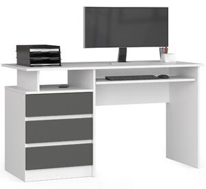 Moderní psací stůl PEPA135, bílý / šedý