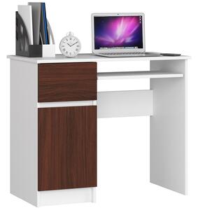 Designový psací stůl PIXEL90L, bílý / wenge