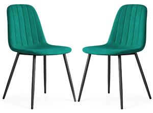 Ak furniture Sada 2 ks jídelních židlí Lumo lahvově zelená