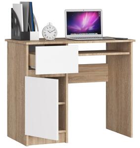Designový psací stůl PIXEL90L, dub Sonoma / bílý