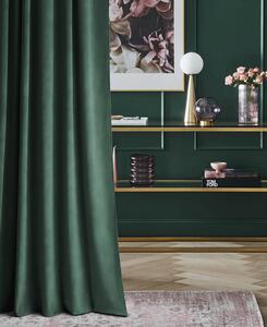 Room99 Hotový Závěs na pásce CHARMY Jednobarevný Velurový Zatemňovací Barva: Zelená, Velikost: 140 x 260 cm
